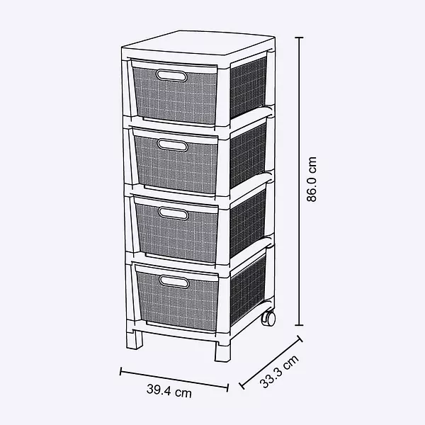 Cajonero Rimax Fique 4 Gavetas Niña