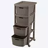 Cajonero Rimax Apariencia Rattan 4 Gavetas Altas Mocca