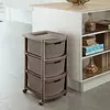Cajonero Rimax Apariencia Rattan 3 Gavetas Altas Mocca
