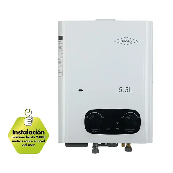 Calentador De Paso Gas Natural 5.5 Litros Natural Bambu Haceb