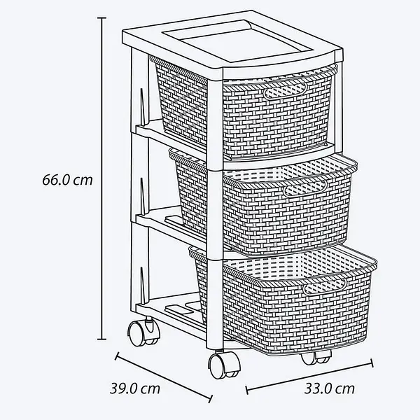 Cajonero Rimax Rattan 3g Niña