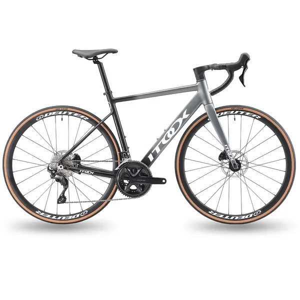 Bicicleta Ruta Gris/Negra En Aluminio Quetzal Grupo Shimano